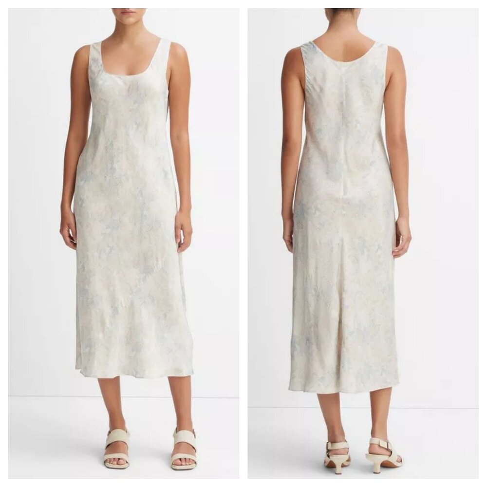 Vince Marbled Tank Slip Midi Dress